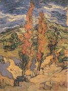 Vincent Van Gogh Two Poplars on a Road through the Hills (nn04) USA oil painting reproduction